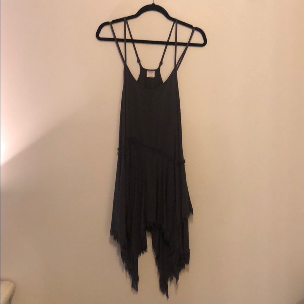 Free people charcoal grey witchy slip